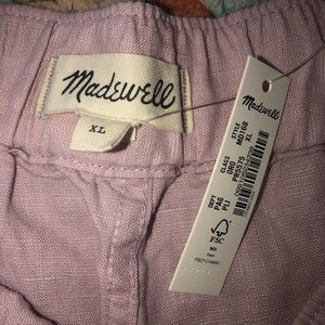 NWT MADEWELL LINEN Pull on SHORTS